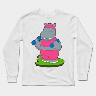 Hippo Fitness Dumbbells Long Sleeve T-Shirt